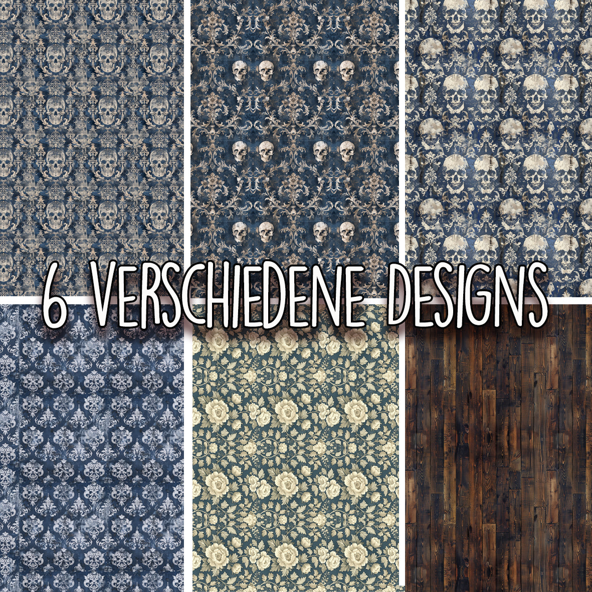 Roombox Design "Blaues Zimmer" im Maßstab 1:12 zum Drucken und Basteln