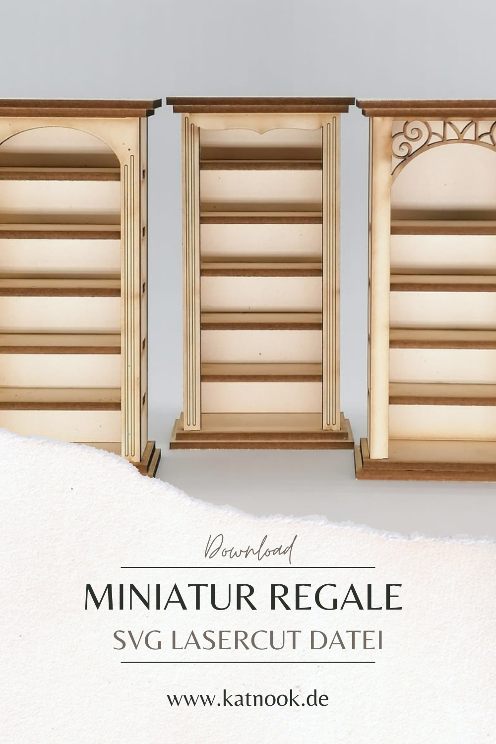 Estantería en miniatura a escala 1:12