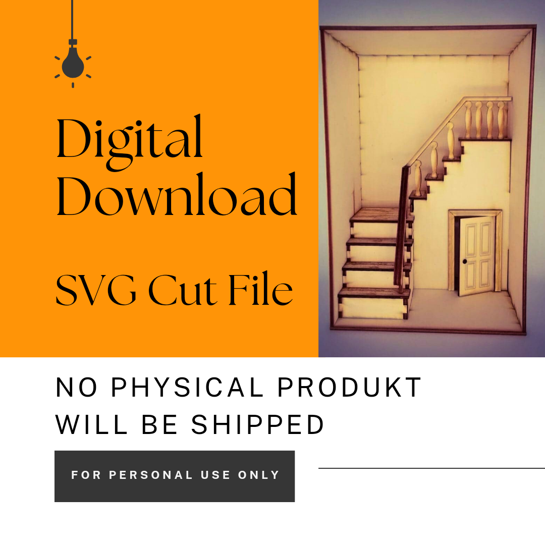 SVG Download Diorama Box mit Treppe