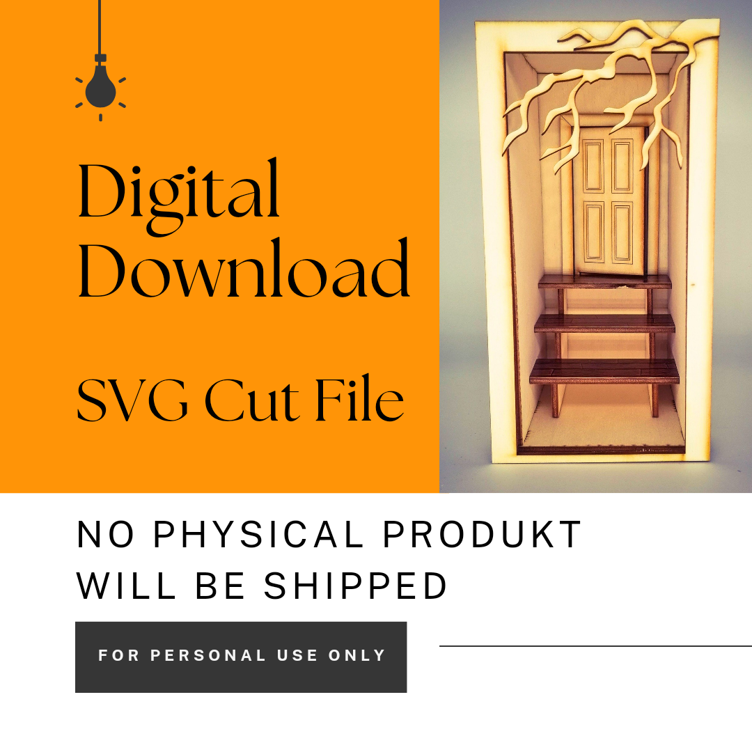 SVG digital Download für Book Nook mit Hauseingang