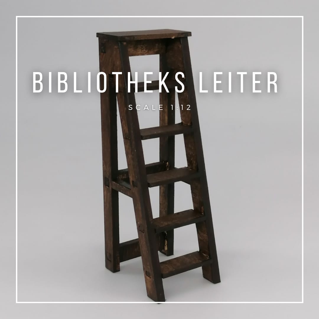 1:12 schaal miniatuur bibliotheek ladder