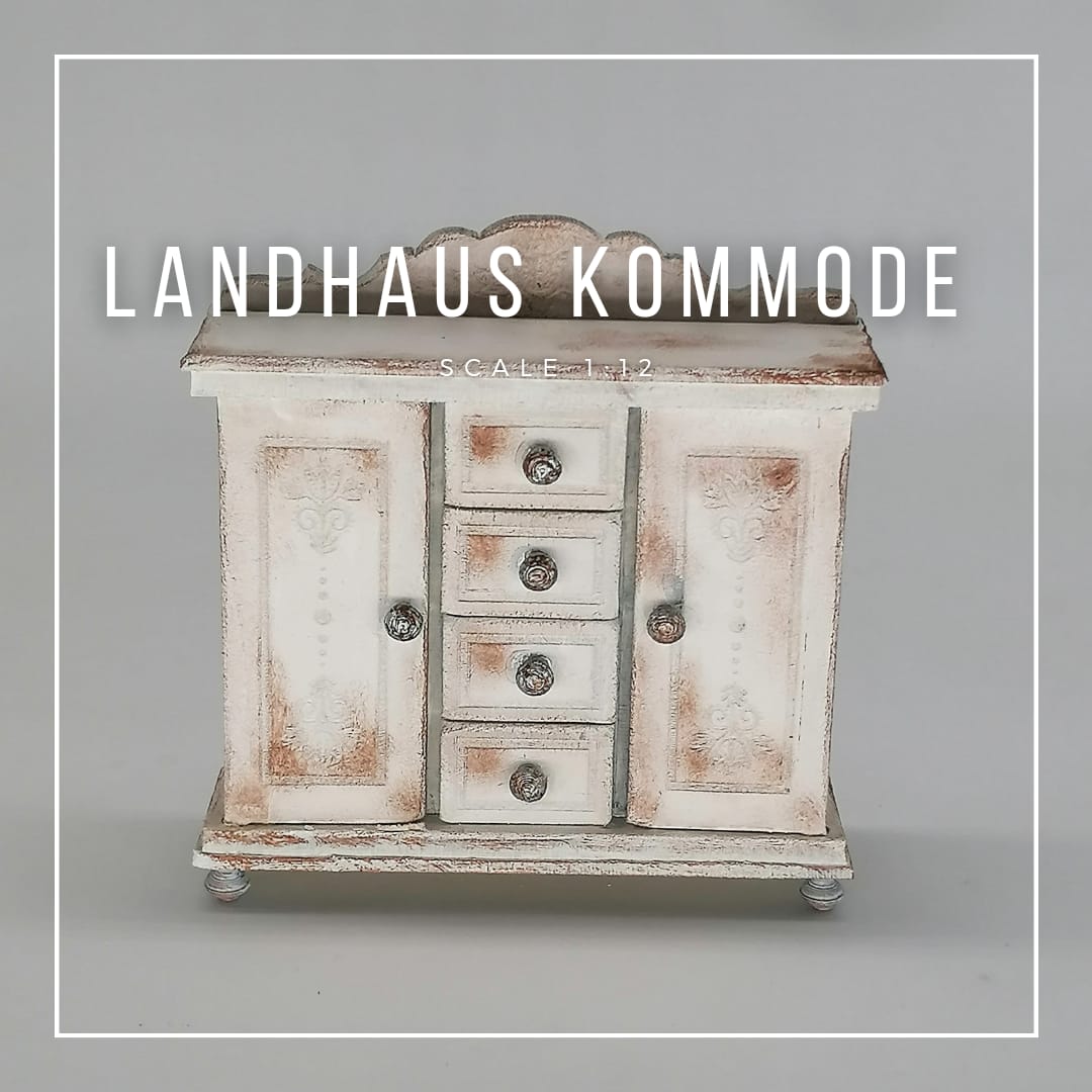 Miniatur Landhaus Kommode im Maßstab 1:12