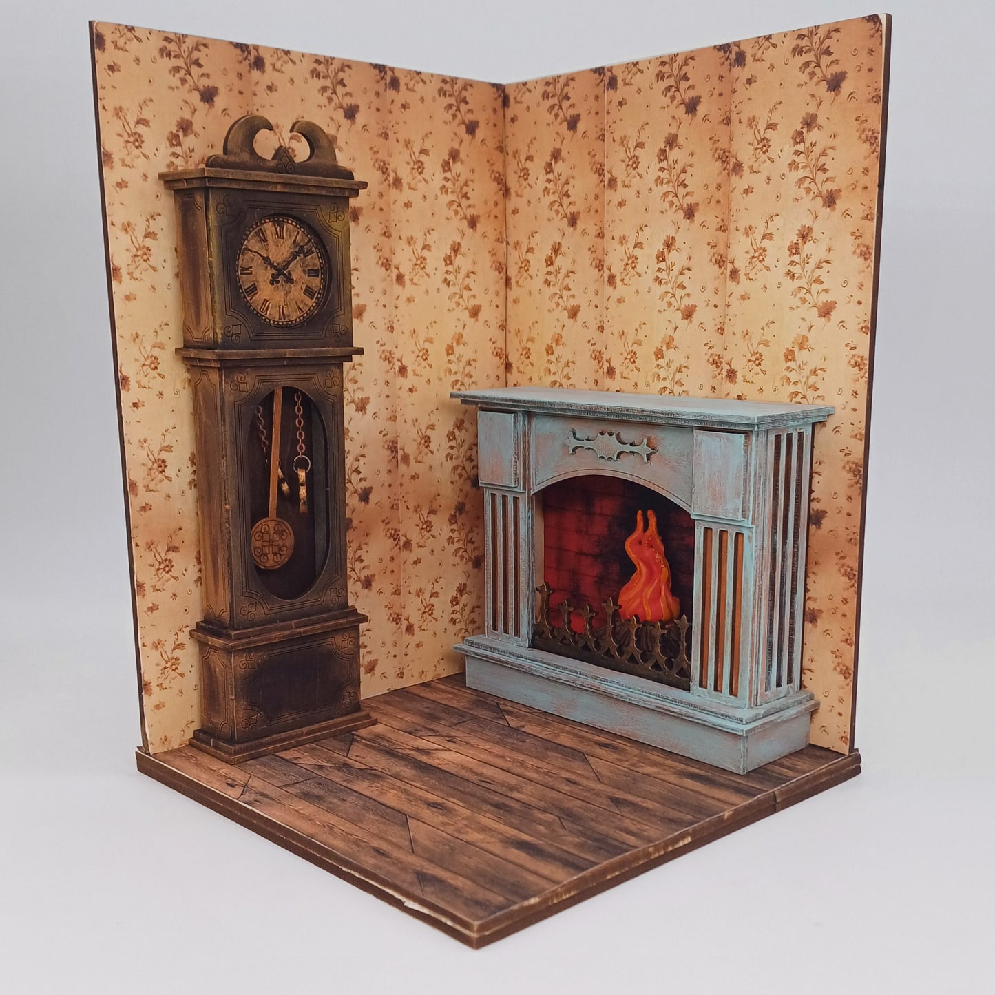 Chimenea de bricolaje con fuego en escala 1:12