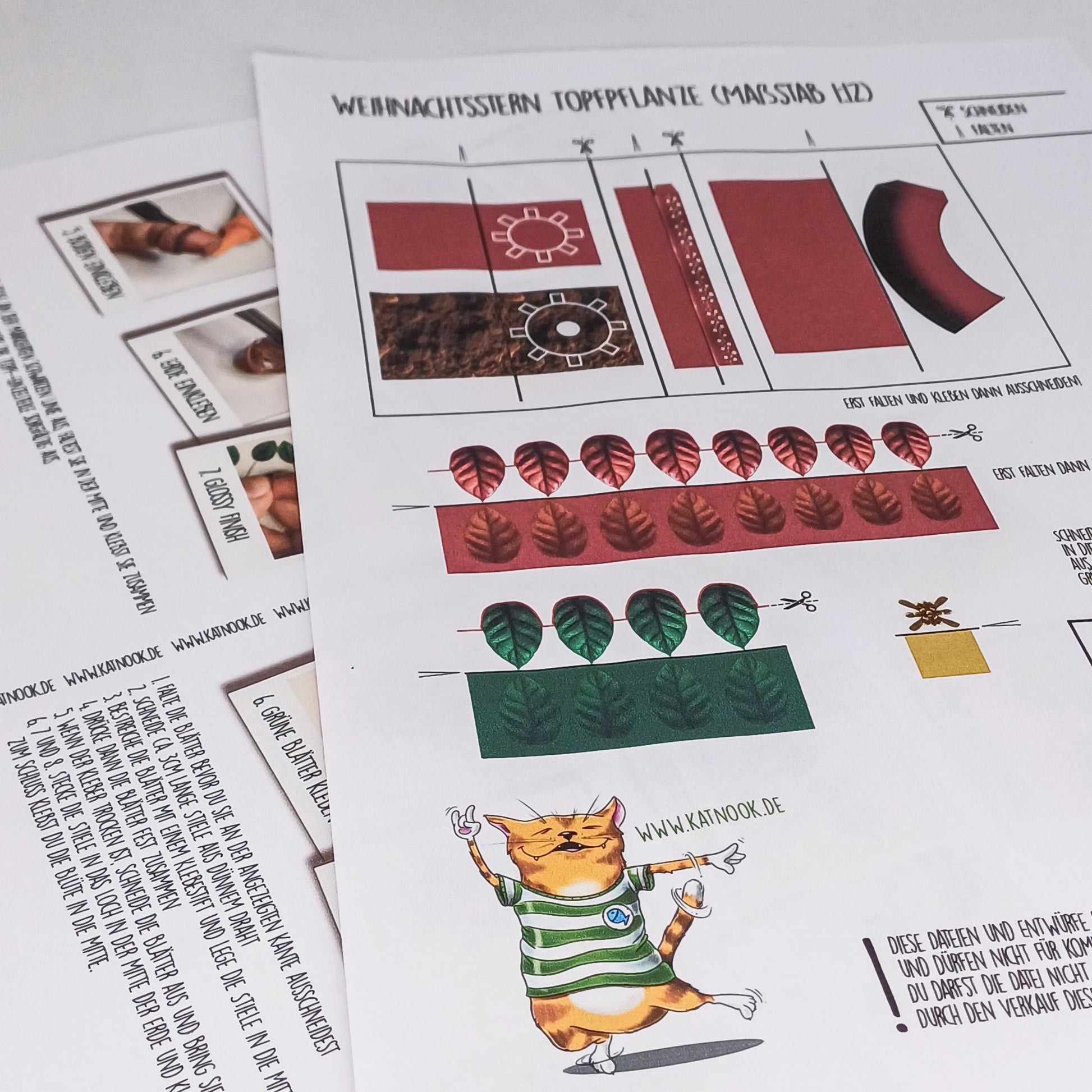 Weihnachtsstern Miniatur Pflanze zum Drucken und Basteln - PDF