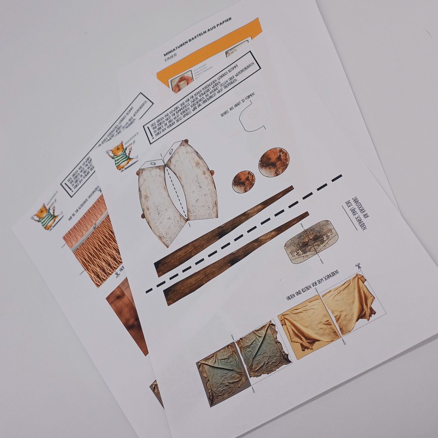 Vintage Putzset im Maßstab 1:12 zum Drucken und Basteln - PDF