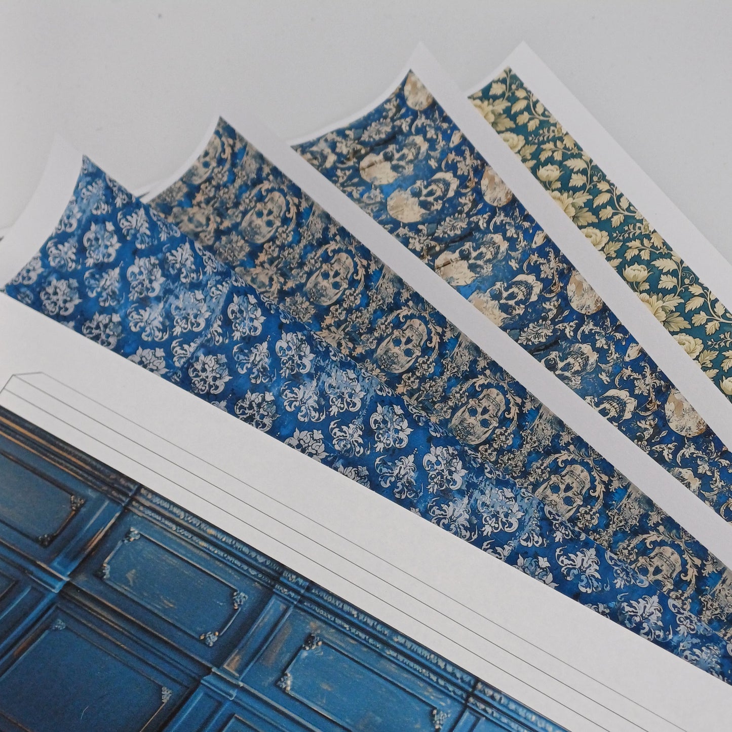 Roombox Design "Blaues Zimmer" im Maßstab 1:12 zum Drucken und Basteln