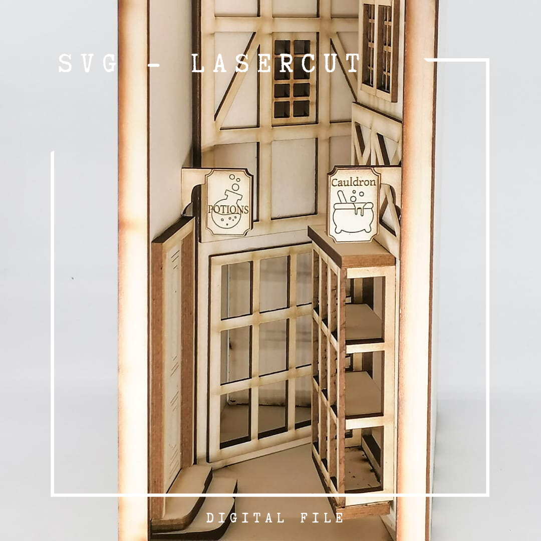 SVG Download Book Nook zauberhafte verwinkelte Gasse DIY Kit