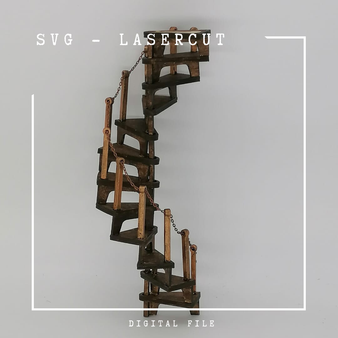 1 12 scale SVG digital download spiral staircase