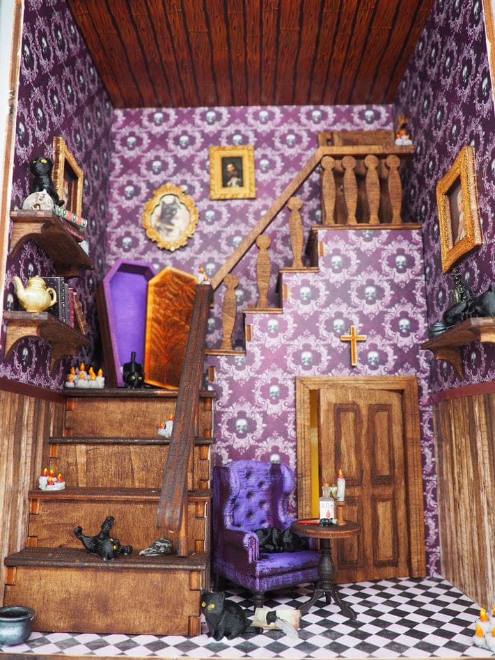 Vampieren houden van katten Diorama Roombox