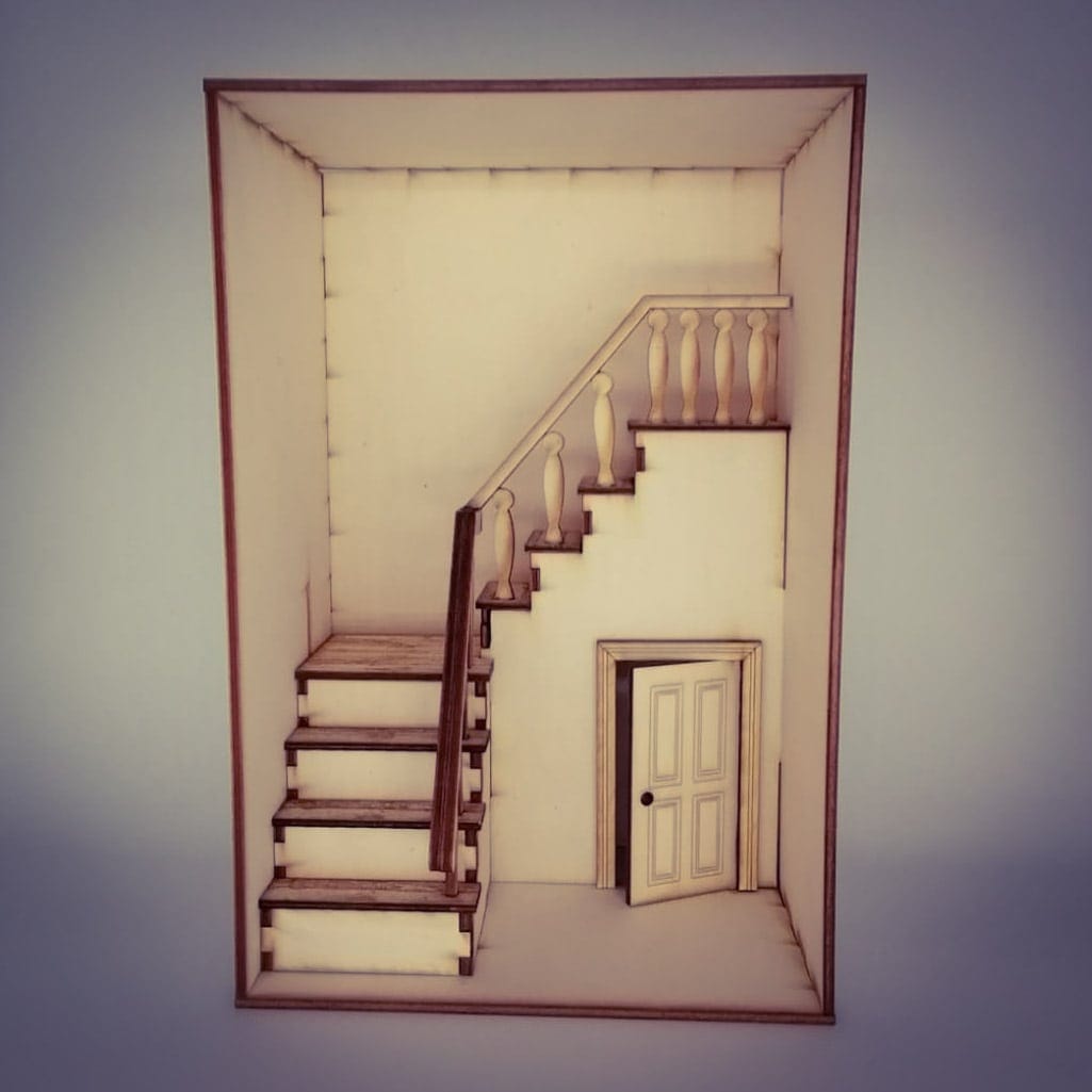 a room with a mirror hanging on the wall
