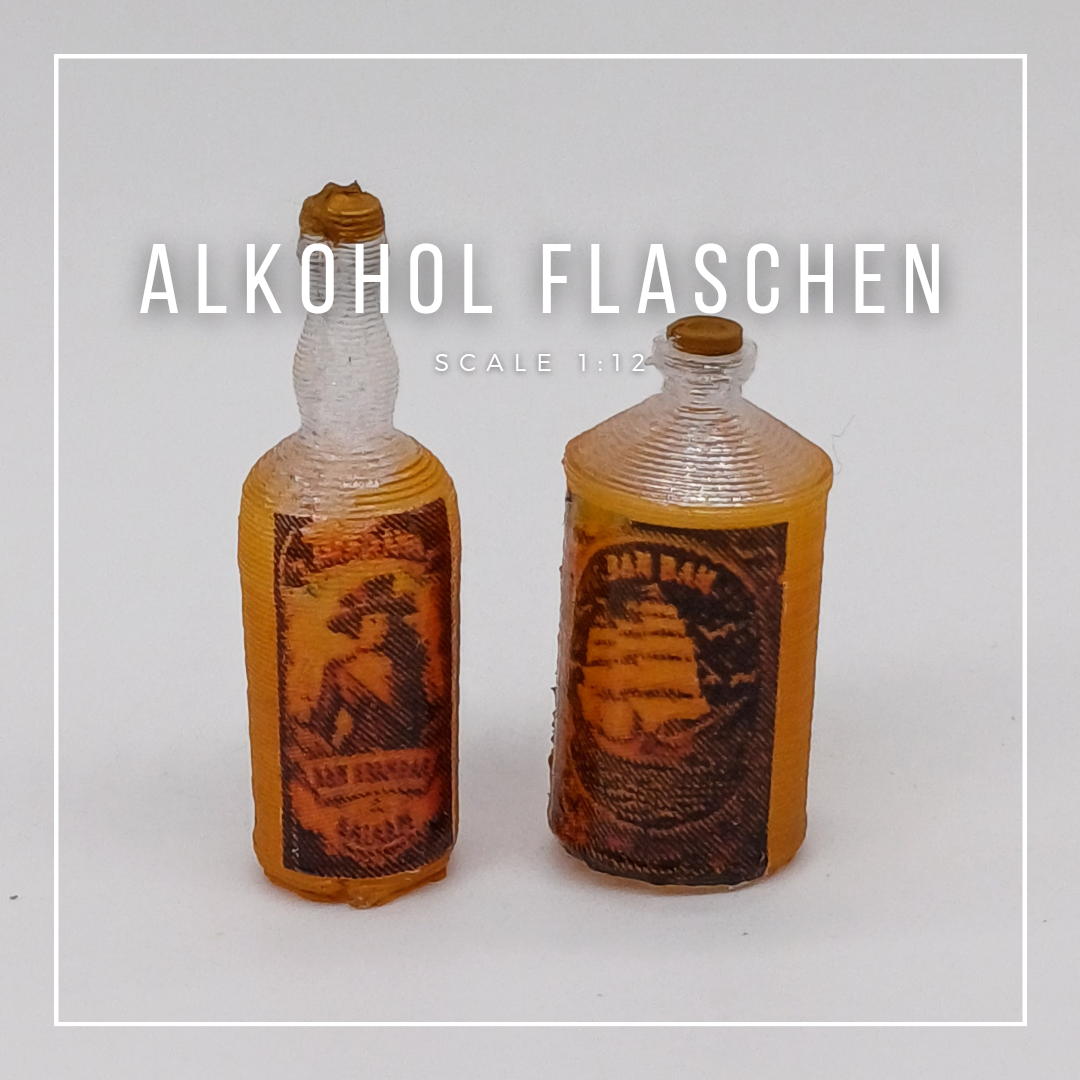 Alkohol Flaschen Miniaturen im Maßstab 1:12 - Miniaturen
