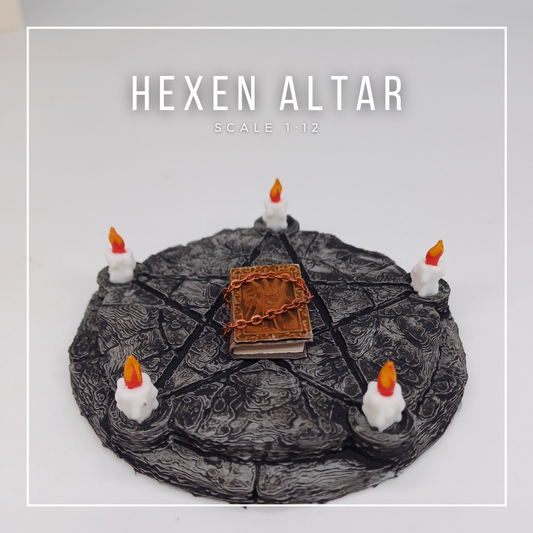 Hexen Altar mit Kerzen im Maßstab 1:12 - Miniaturen