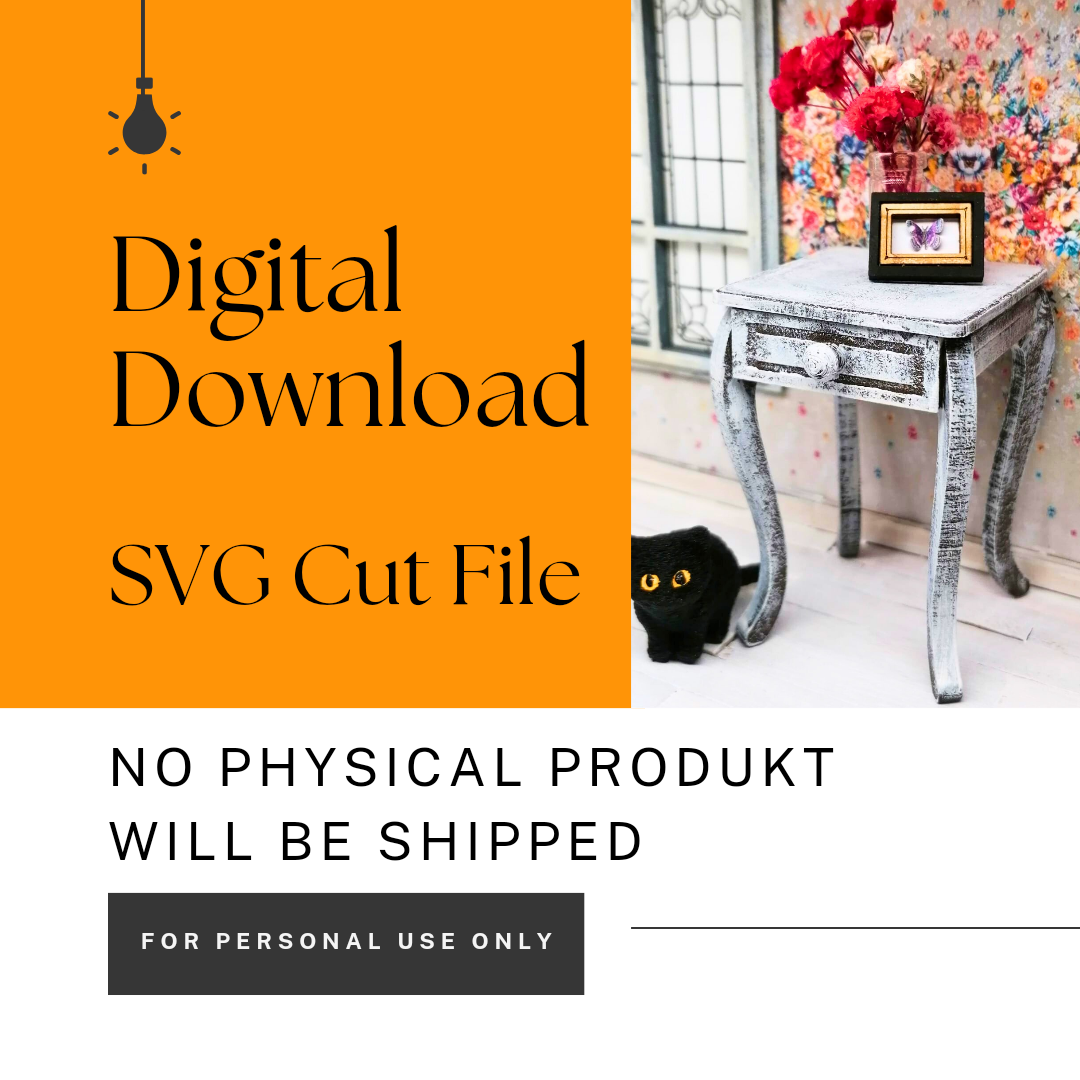 SVG digital download 1:12 scale desk and side table