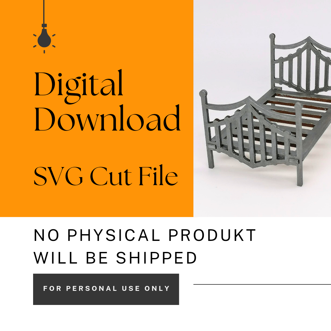 1:12 scale SVG digital download bed