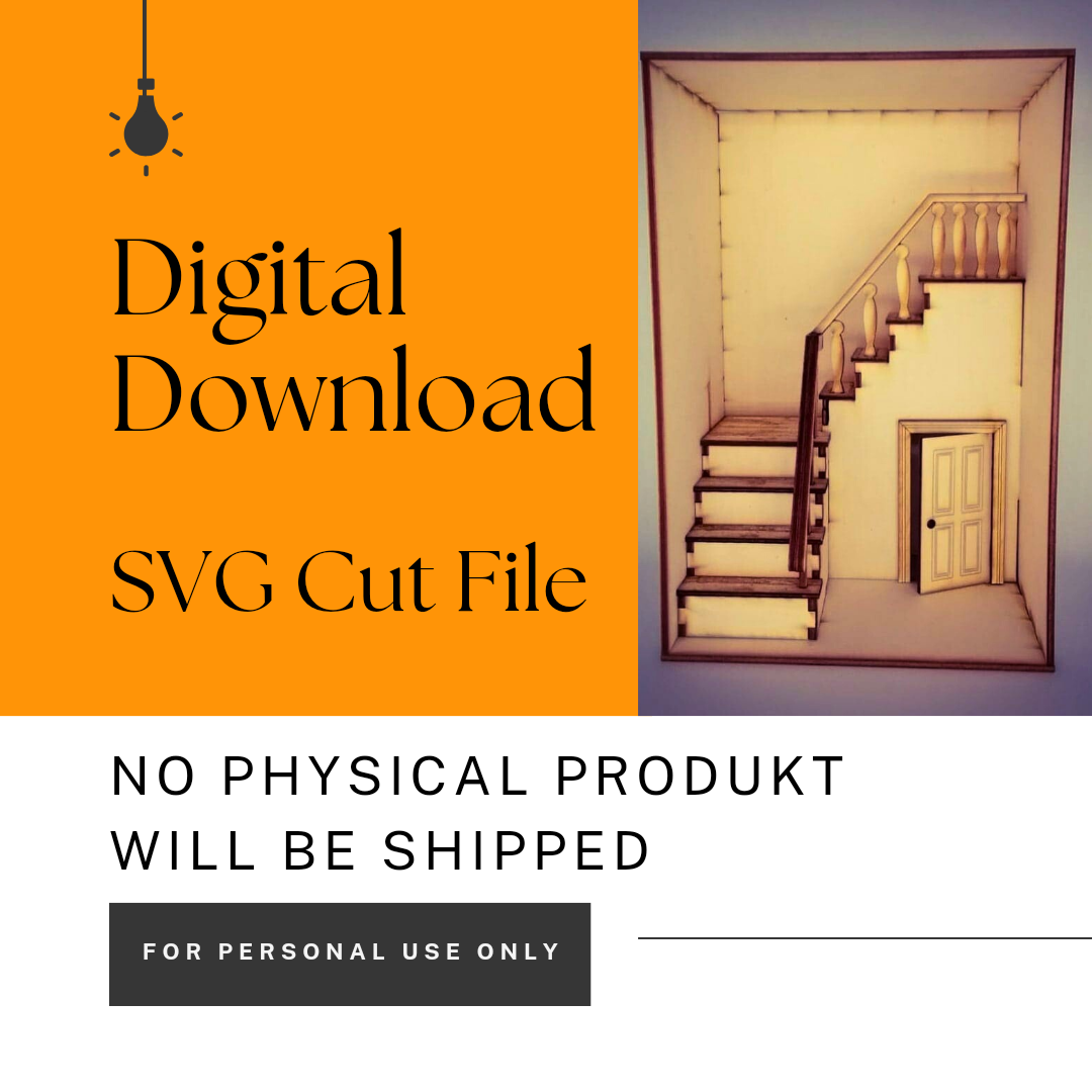 SVG download diorama box with stairs