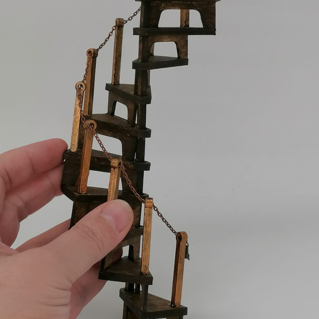 DIY-set met miniatuur wenteltrap
