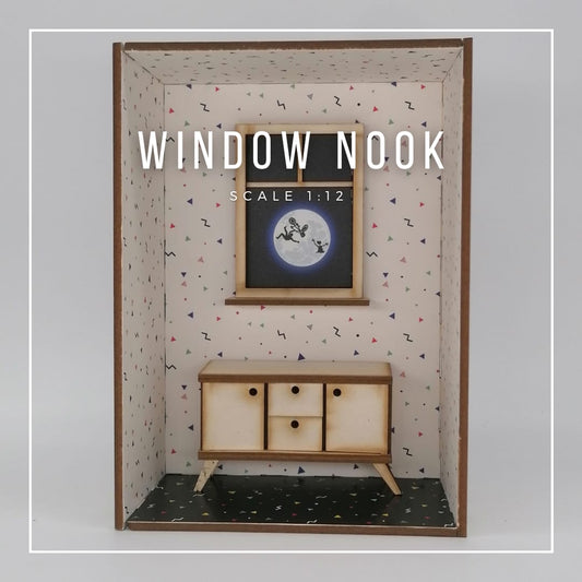 Jaren 80 Window Nook Miniatuur 1:12 schaal DIY Kit