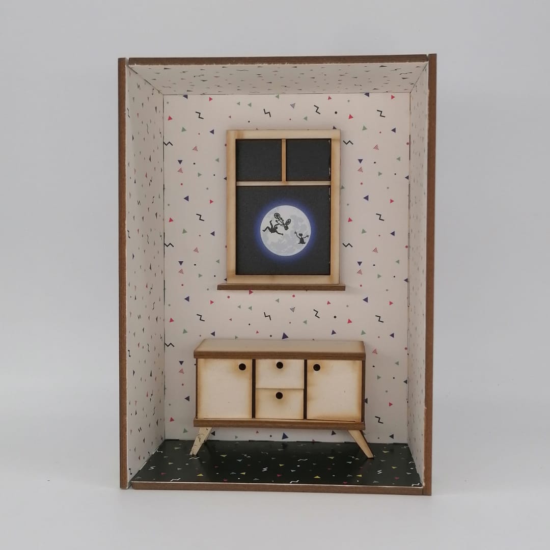 80s fenêtre Nook Miniature 01:12 échelle bricolage Kit