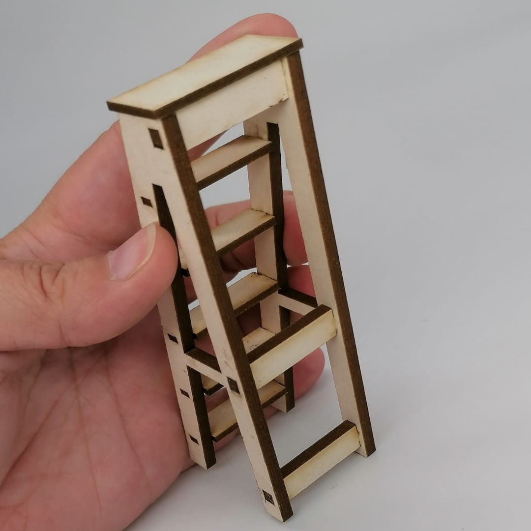 1:12 schaal miniatuur bibliotheek ladder