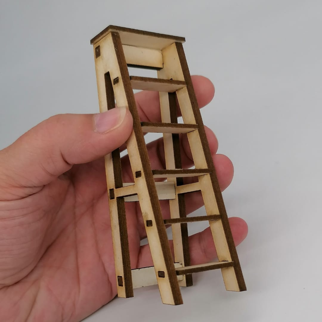 1:12 scale miniature library ladder