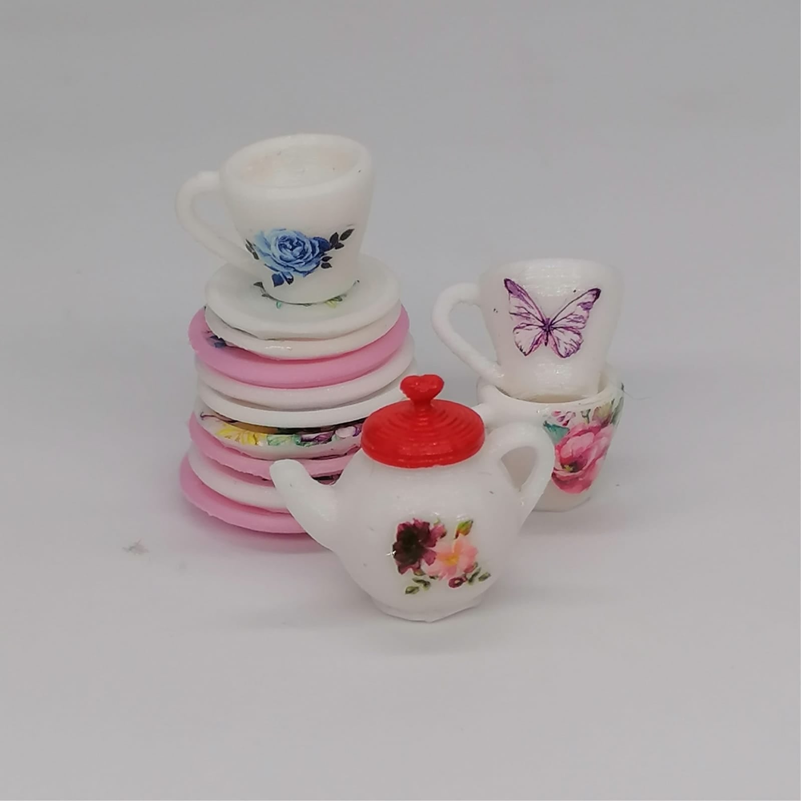 Teeparty Set im Maßstab 1:12 - Miniaturen