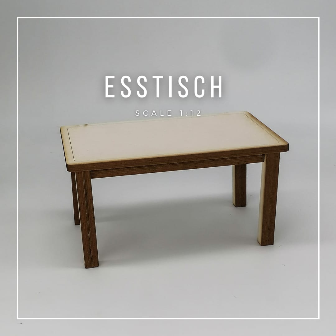 Miniature 1:12 scale dining table