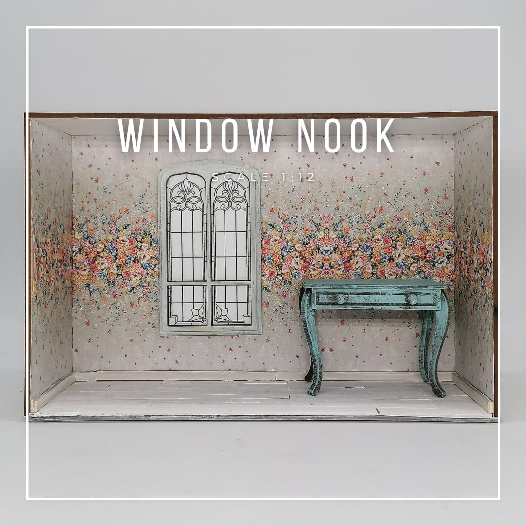 Gartenhaus Window Nook Miniatur DIY Kit im Maßstab 1:12 - Book Nook