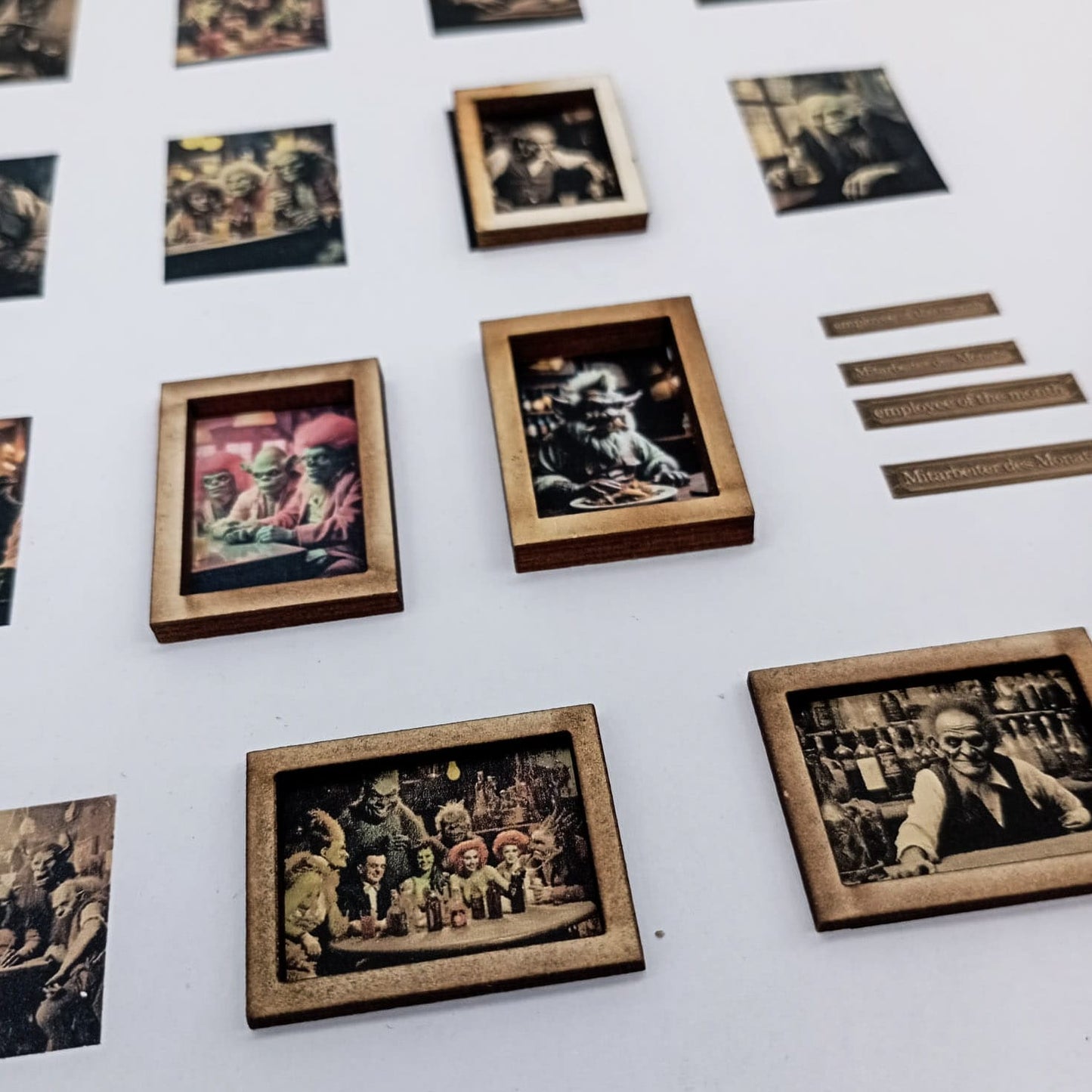 1:12 scale miniature troll photos in picture frames