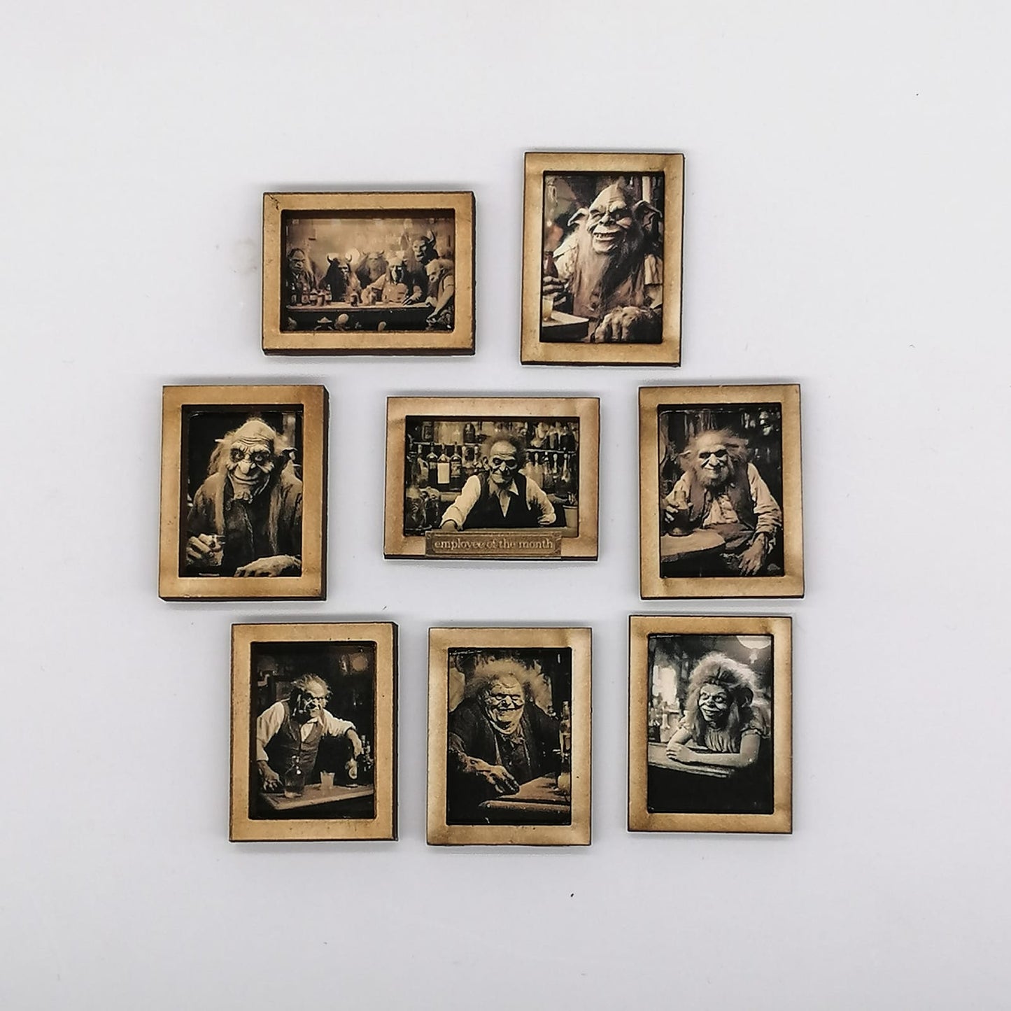 1:12 scale miniature troll photos in picture frames