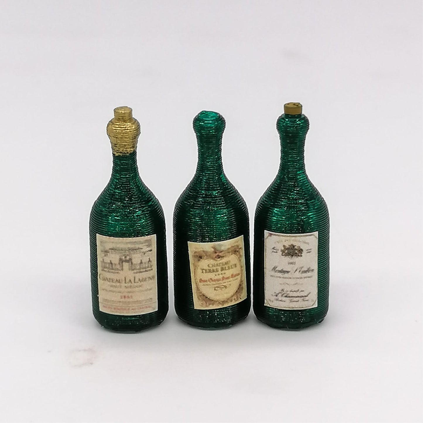 Weinflaschen Miniaturen im Maßstab 1:12 - 3 Flaschen - Miniaturen