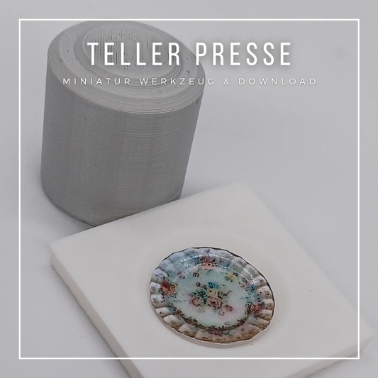 Miniatur Teller Presse und Druckdatei