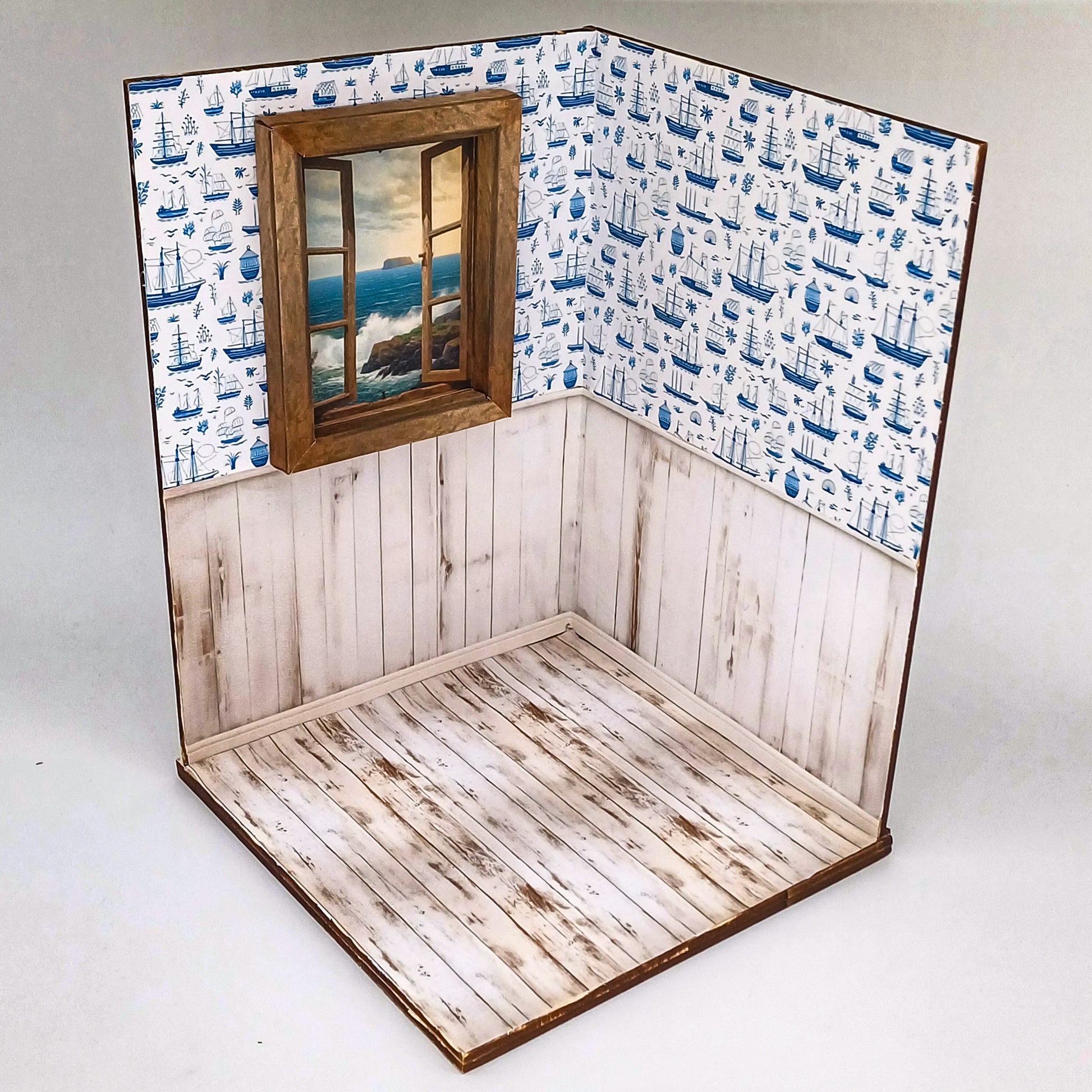 Roombox Design ’Zimmer am Meer’ im Maßstab 1:12 zum Drucken und Basteln - PDF