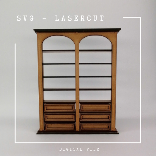 Large 1:12 scale shelf DIY Kit