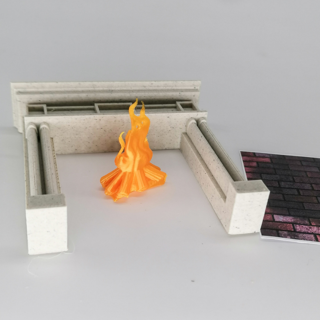 Miniatur Kamin mit Feuer im Maßstab 1:12 - Miniaturen