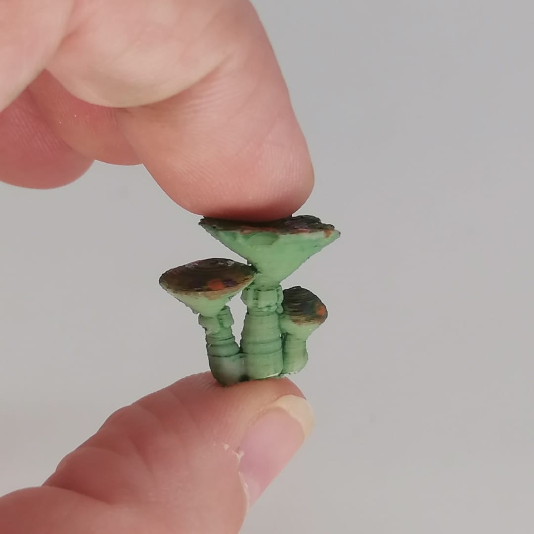 Miniature 1:12 scale mushrooms
