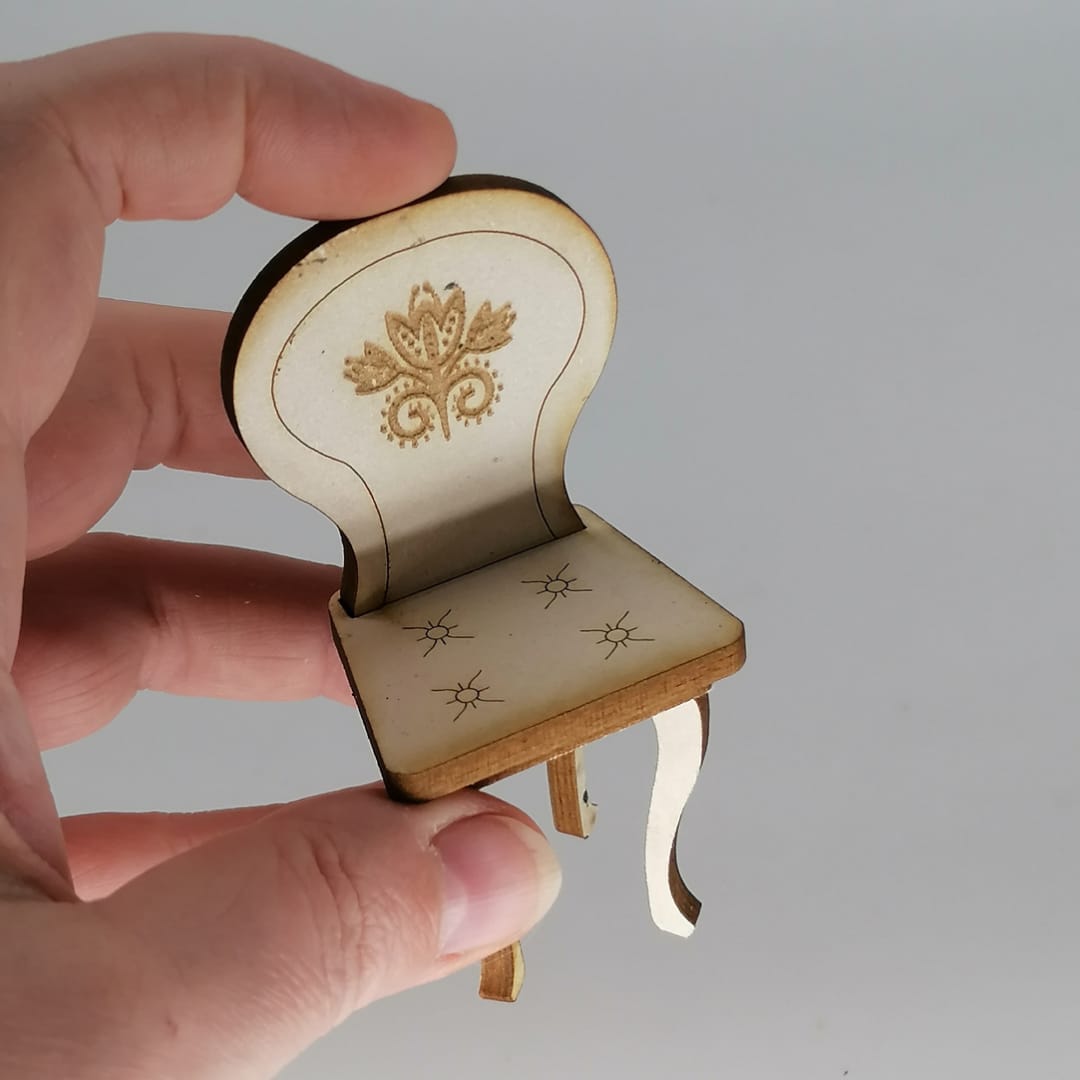 Miniatur Landhaus Möbel - Stuhl - Miniatur Moebel