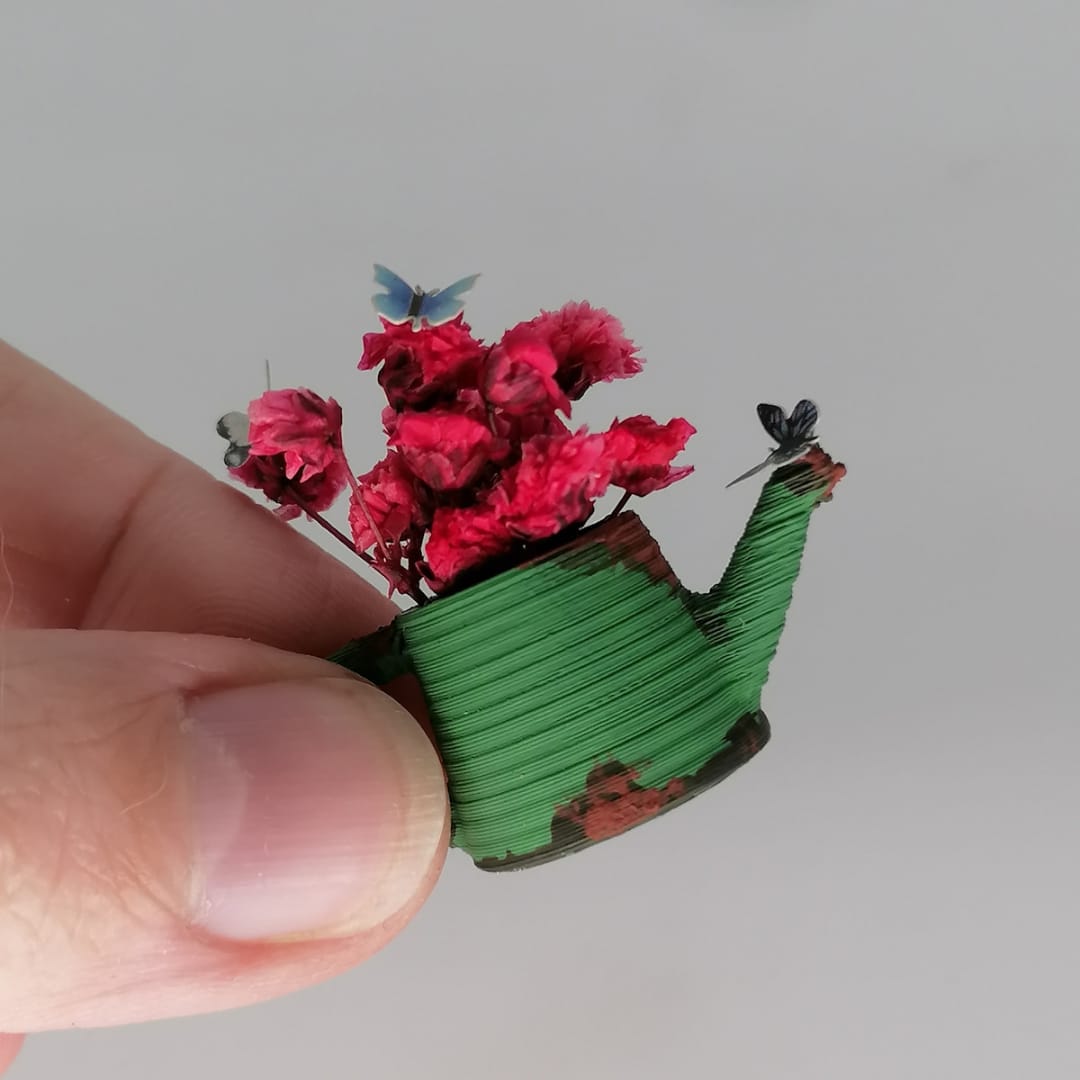 Miniature vintage flower decoration in 1:12 scale