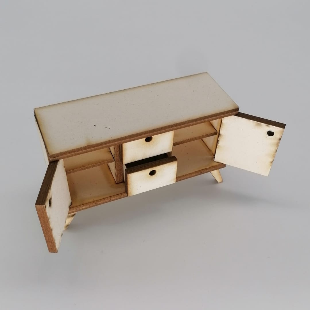 Miniature chest of drawers in 1:12 scale