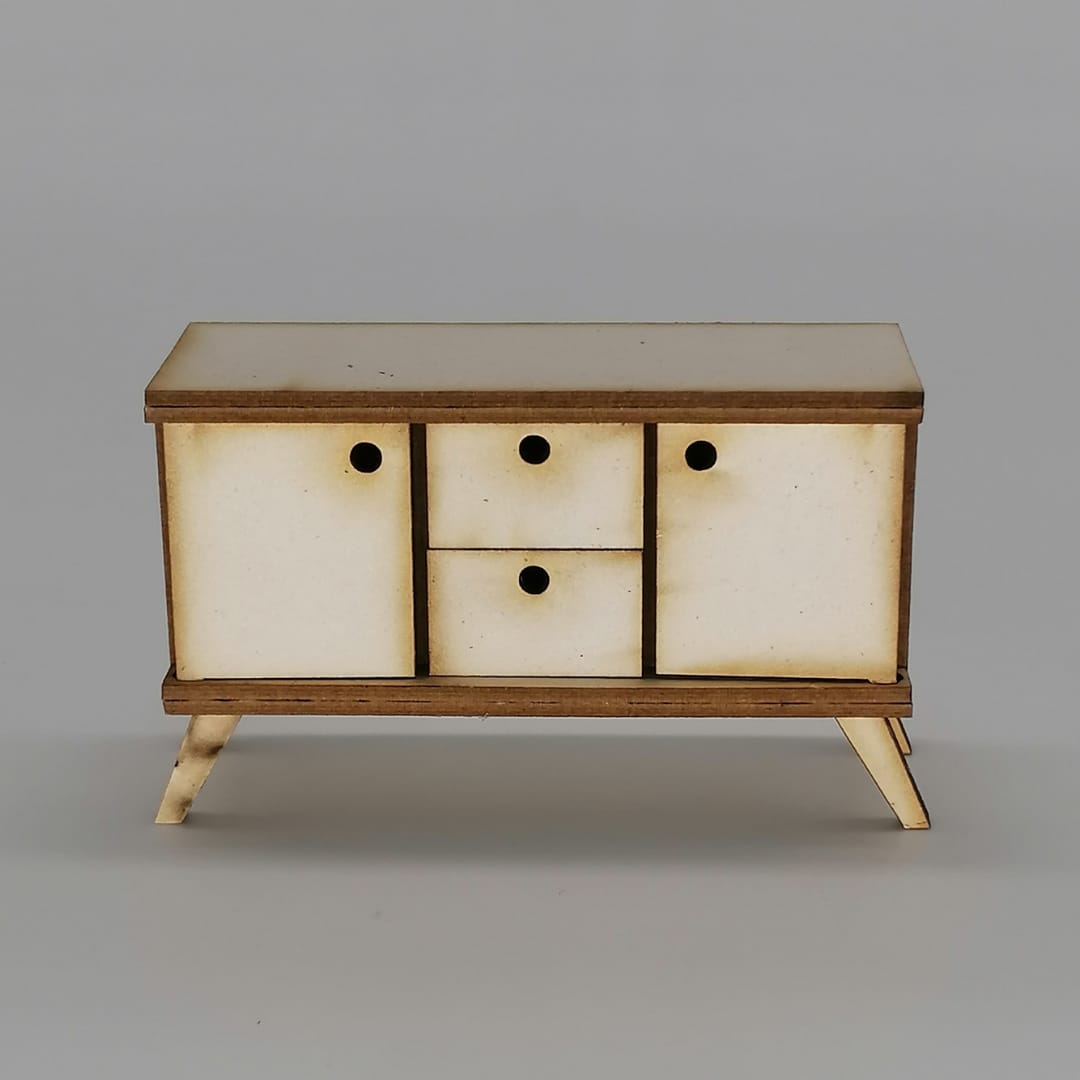Miniature chest of drawers in 1:12 scale