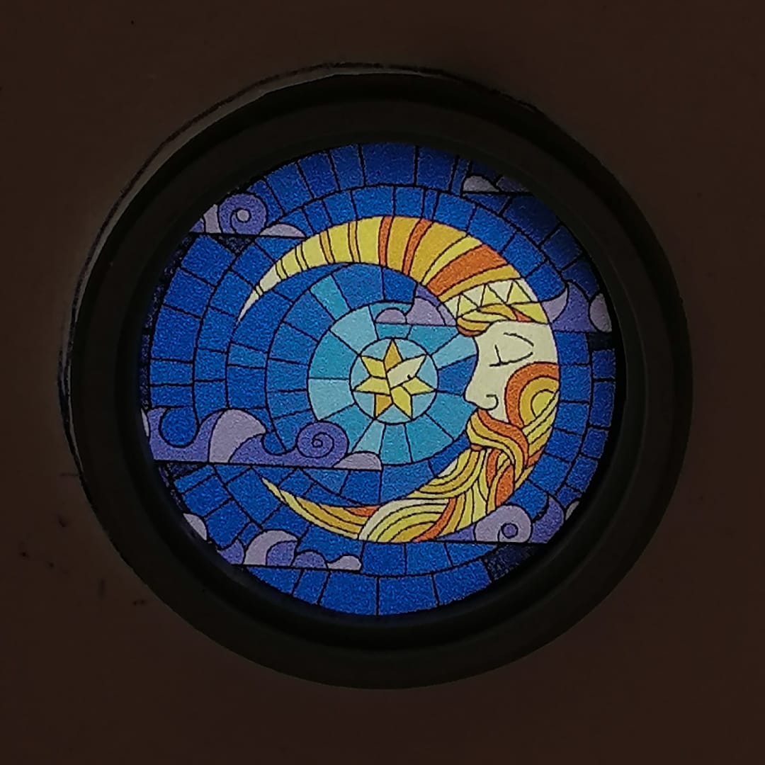 runde Buntglasfenster - Mond - Miniaturen
