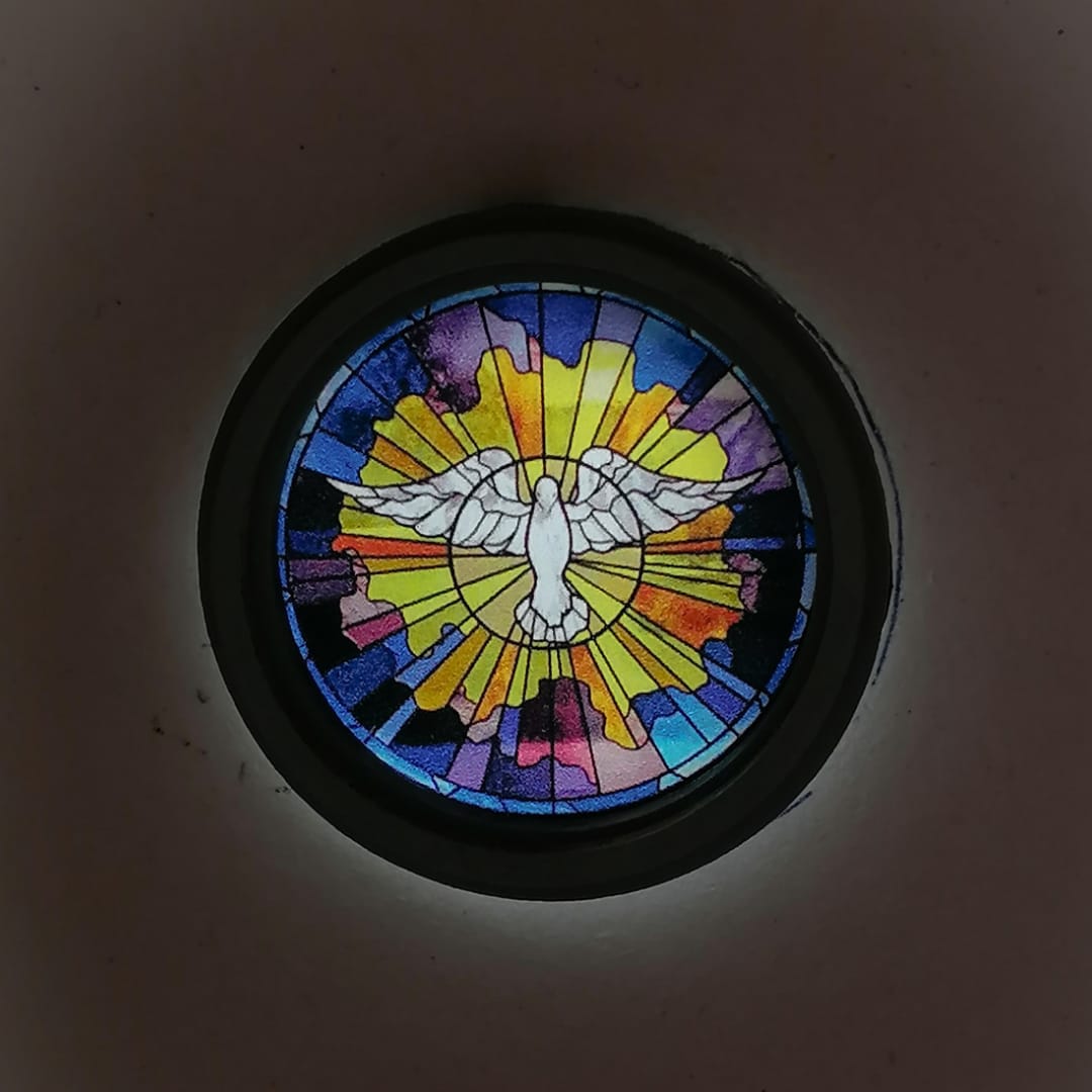 runde Buntglasfenster - Taube - Miniaturen