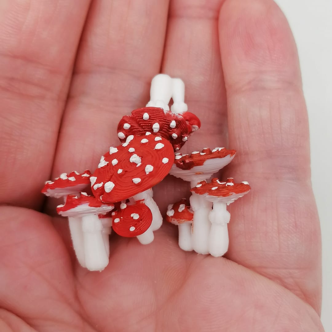 Miniature toadstools in 1:12 scale