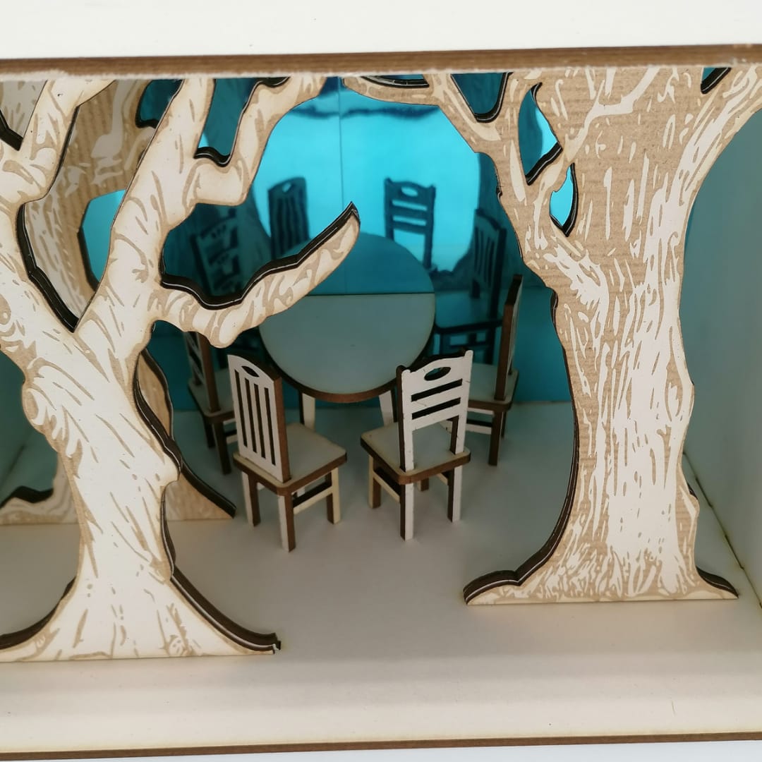 Forest Diorama Roombox with Mirror