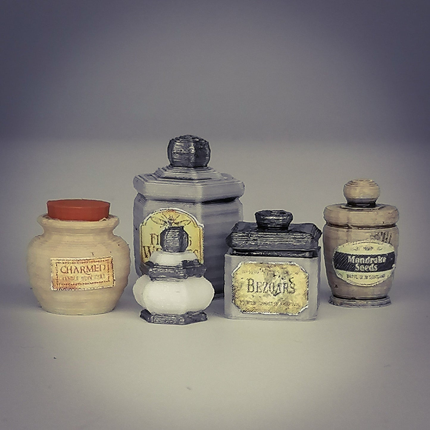 Miniatur Voratsdosen für Zaubertrank Zutaten